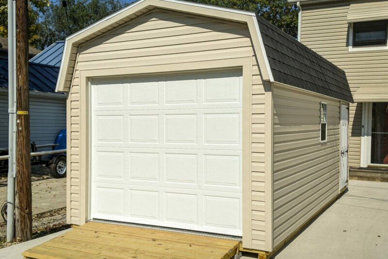 nice garage shed for sale in lancaster ohio with garage door