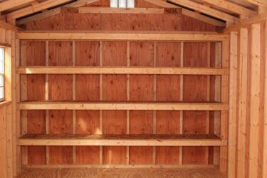 storage shed options 16 inch shelves